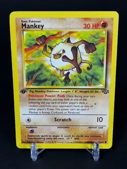 Mankey 55/64 Jungle Set 1st Edition Common LP Pokemon TCG - Image 1