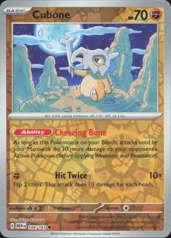 Cubone 104/165 Common 151 Pokemon Reverse Holo Near Mint - Image 1