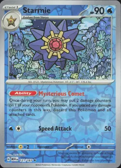 Starmie 121/165 Rare 151 Pokemon Reverse Holo Near Mint - Image 1