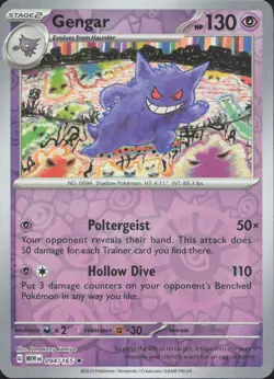 Gengar 094/165 Rare 151 Pokemon Reverse Holo Near Mint - Image 1
