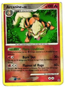 Pokemon TCG Arcanine 1/111 Reverse Holo Rare Rising Rivals DMG - Image 1