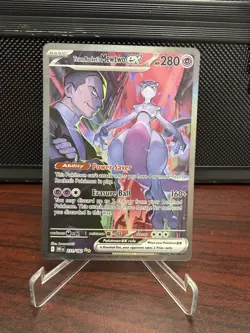 Pokemon Destined Rivals Team Rockets Mewtwo 231/182 SIR NM VERY CLEAN CARD - Image 1