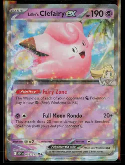 LILLIE'S CLEFAIRY EX 076/217 DOUBLE RARE ASCENDED HEROES POKEMON HOLO NM - Image 1
