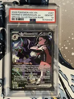 2026 MARNIE'S GRIMMSNARL EX 287 SPECIAL ILLUSTRATION RARE POKEMON PSA 10 - Image 4
