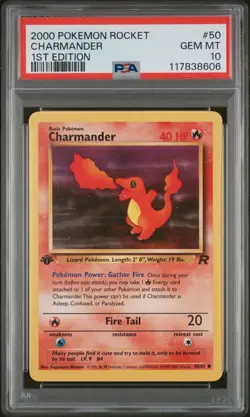 2000 POKEMON ROCKET 1ST EDITION #50 CHARMANDER PSA 10 - Image 1
