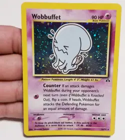 POKEMON TCG WOBBUFFET 16/75 ☆ HOLO RARE NEO DISCOVERY UNLIMITED SET LP - Image 1