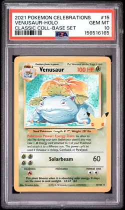 2021 POKEMON CELEBRATIONS CLASSIC COLLECTION #15 VENUSAUR-HOLO PSA 10 - Image 1