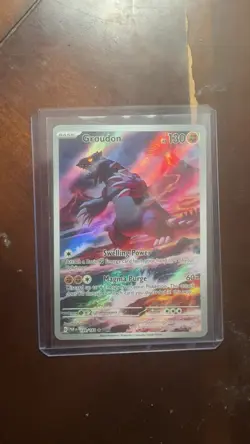 Pokemon TCG Groudon Illustration Rare Paradox Rift 199/182 - Image 1