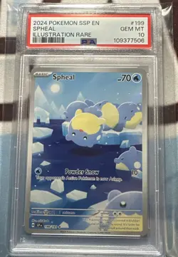2024 Pokemon SSP EN Spheal 199/191 Illustration Rare PSA 10 Gem Mint - Image 1