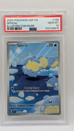 2024 Pokemon SSP EN-S&V Spheal Illustration Rare 199/191 PSA 10 GEM MINT! - Image 1