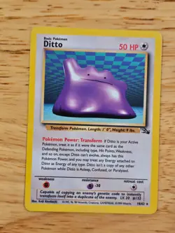 Ditto Fossil Set 18/62 Non-Holo Rare LP Pokemon WOTC M9224 - Image 1