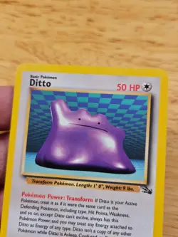 Ditto Fossil Set 18/62 Non-Holo Rare LP Pokemon WOTC M9224 - Image 3