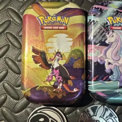 6 Pokemon Tins Empty - Galarian Rapidash - Pikachu Coin - TCG Tin Lot Empty - Image 3