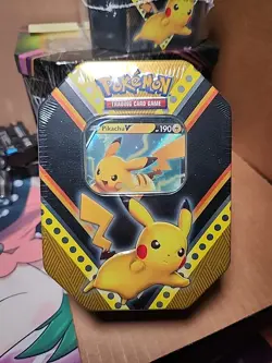 Pokemon TCG Pikachu V Powers Tin NEW FACTORY SEALED English - Image 1