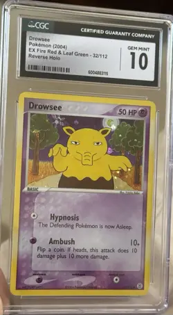 Drowsee Pokemon 2004 EX Fire Red & Leaf Green - 32/112 Rev Holo VINTAGE CGC 10 - Image 1