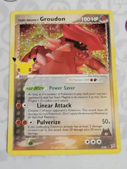 C3447 POKEMON TCG CELEBRATIONS TEAM MAGMA'S GROUDON #9 NM-M PACK FRESH HOLO - Image 1