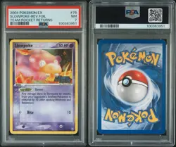 2004 Pokemon EX Team Rocket Returns Slowpoke Reverse Foil #76 PSA 7 NM - Image 3