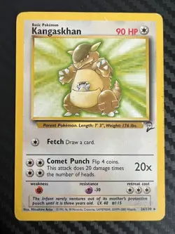 Pokemon TCG Kangaskhan 26/130 Base Set 2 Unlimited Rare MP/HP - Image 1