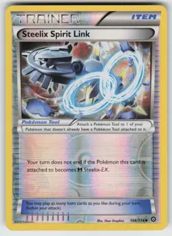 Steelix Spirit Link 106/114 Uncommon Steam Siege Pokemon Reverse Holo Near Mint - Image 1