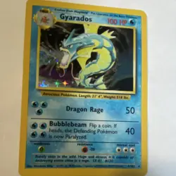 Pokemon TCG Gyarados 6/102 Base Set Holo Rare Stage 1 HP 100 English 1999 - Image 1