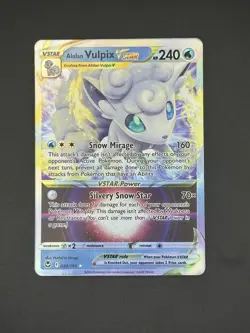 Alolan Vulpix VSTAR 034/195 2022 Pokemon Swsh12: Silver Tempest Holo NM - Image 1
