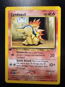 Cyndaquil 57/111 Common Neo Genesis Pokemon 1st Edition LP+ - Image 1
