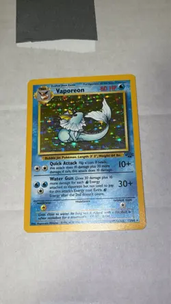 Pokemon TCG Vintage 1999 Vaporeon Holo Rare Jungle Set #12/64 NM Never Played - Image 1