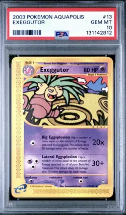 2003 Pokemon Aquapolis Exeggutor Non Holo Rare 13/147 PSA 10 Gem Mint POP 45 - Image 1