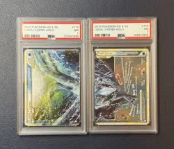2010 Pokemon HGSS Lugia Legend Top #113 and Bottom #114 Holo PSA 7 Sequential - Image 1