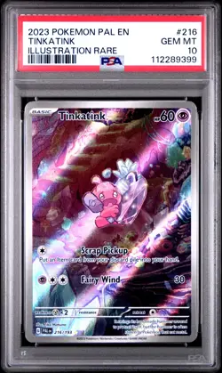 2023 Paldea Evolved Tinkatink #216 PSA 10 Pokemon PAL EN Illustration Rare IR - Image 1