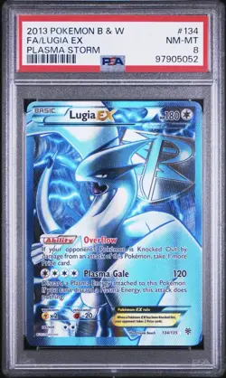 The Pokemon Company 2013 Plasma Storm Lugia EX 134/135 Full Art Holo PSA 8 - Image 1