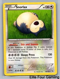 Snorlax 80/106 Rare Flashfire Pokemon Lightly Played - Image 1