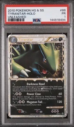 2010 Pokemon HG & SS Unleashed Tyranitar Prime 88/95 Holo PSA 1 Poor POP 16 - Image 1