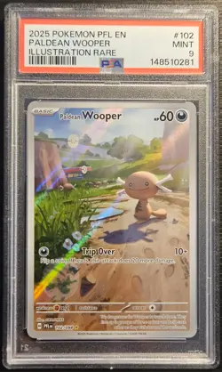 ⭐PSA 9 Paldean Wooper 102/094 ⭐ Phantasmal Flames Pokemon TCG English - Image 1
