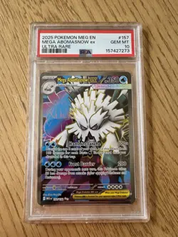 2025 Pokemon MEG EN Mega Abomasnow ex Ultra Rare PSA 10 157/132 - Image 1