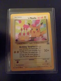 Pokemon 2000 Birthday Pikachu Holo Black Star Promo #24 - Image 1