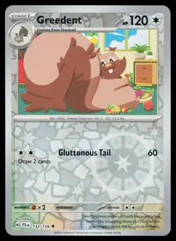 Greedent Uncommon Reverse Holo Journey Together JTG 132/159 Pokemon NM 2025 - Image 1