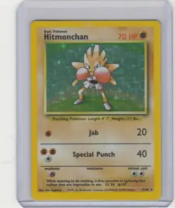 Pokemon TCG Hitmonchan Holo Rare Base Set 7/102 - Image 1