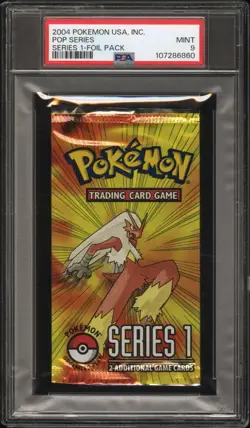 2004 Pokemon Pop Series 1 sealed booster pack graded PSA 9 MINT (cert 107286860) - Image 1