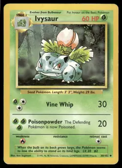 1999 Ivysaur 030/102 Uncommon LP Base Set Pokemon - Image 1