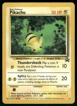 1999 Pikachu (27) 27/53 Promo LP WoTC Promo Pokemon - Image 1
