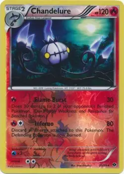 Damaged, English Pokemon Reverse Holo Chandelure - 20/99 - Holo Rare - Reverse H - Image 1