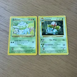 Pokemon TCG Shadowless Ivysaur #30/102 & Regular Bulbasaur 44/102 1999 WOTC - Image 1