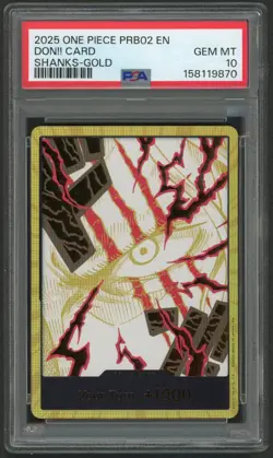 2025 ONE PIECE PRB02 PREMIUM BOOSTER VOL. 2 ENGLISH SHANKS GOLD DON!! PSA 10 - Image 1