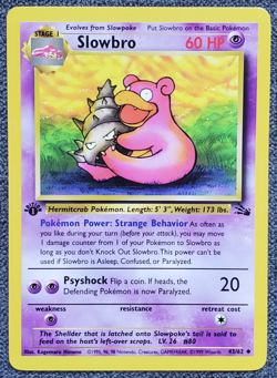 1st Edition Slowbro - Fossil - #43/62 - Vintage Pokemon Card 1999 WOTC - Image 1