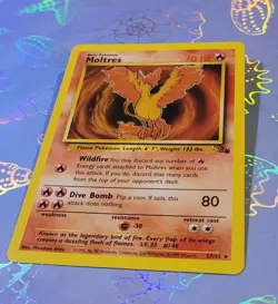 Moltres 27/62 Fossil 1999 Pokemon Card NM - Image 3