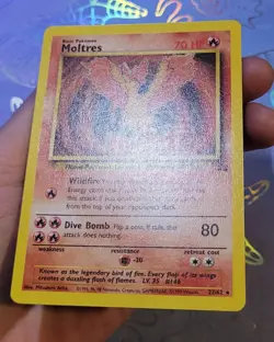 Moltres 27/62 Fossil 1999 Pokemon Card NM - Image 4