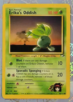 Erika's Oddish 78/132 Gym Heroes Pokemon Card NM Vintage WoTC - Image 1