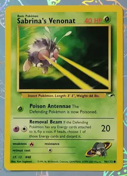 Sabrina's Venonat 96/132 Gym Heroes Pokemon Card VLP - Image 1