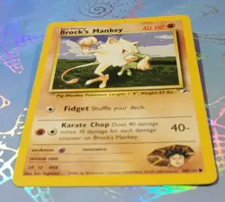 Brock’s Mankey 68/132 Gym Heroes Pokemon Card NM - Image 3